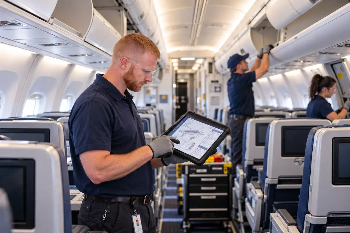 Aerospace technical writer creating aircraft maintenance documentation and exploded parts diagrams